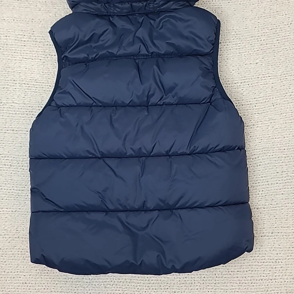 H & M L.O.G.G. Kids Hooded Zip Up Quilted Puffer Fleece Lined Vest/Jacket Navy